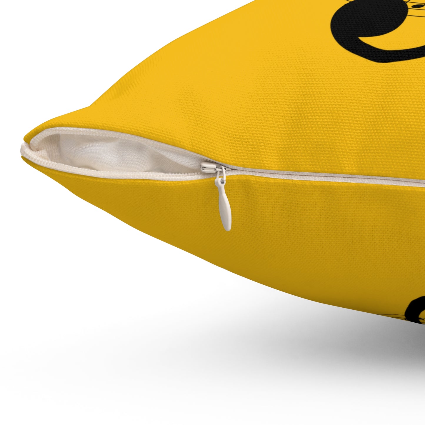 Musical Notes Square Pillow  - Yellow