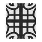 Geometric Scrolled Minky Blanket — Black & White Decorative Throw
