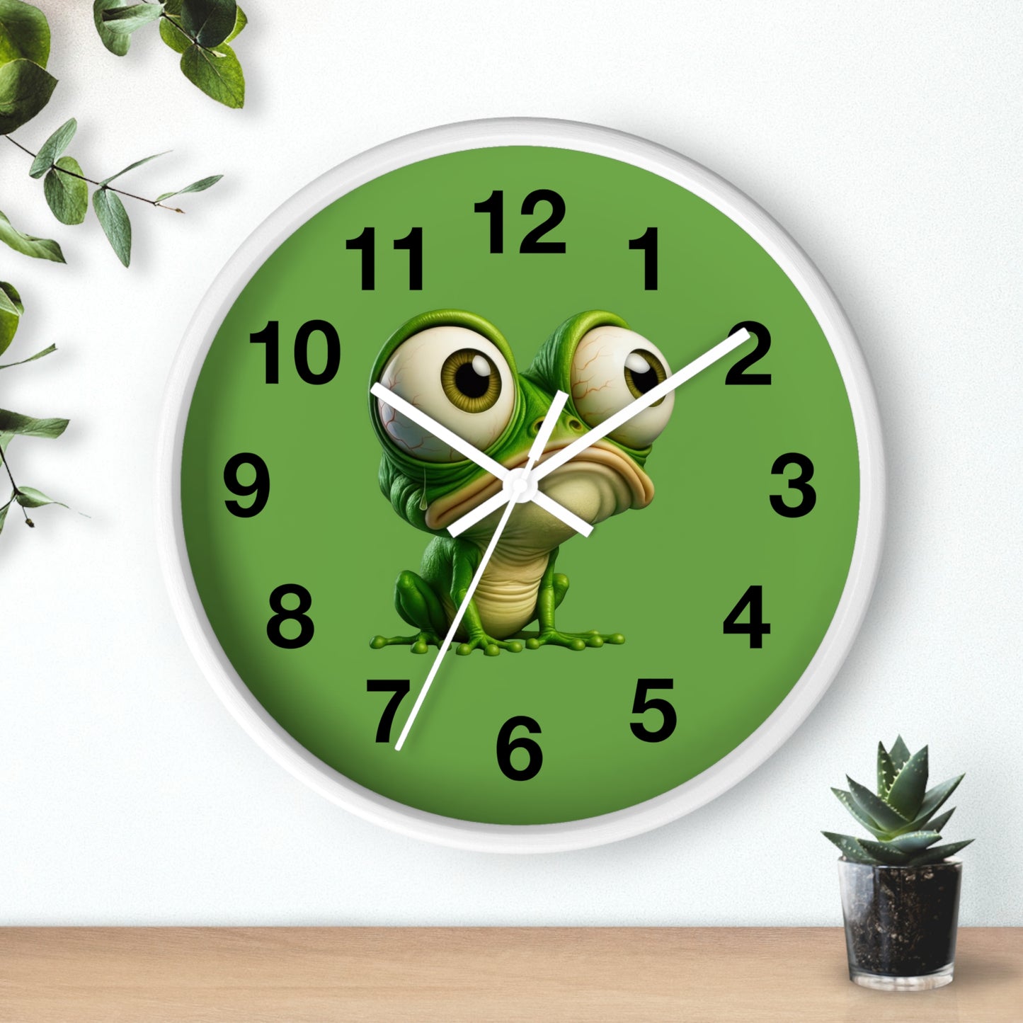 Whimsical Frog Wall Clock – Fun Home Decor, Office Accessories, Unique Gift for Kids, Animal-Themed Decoration, Quirky Timepiece