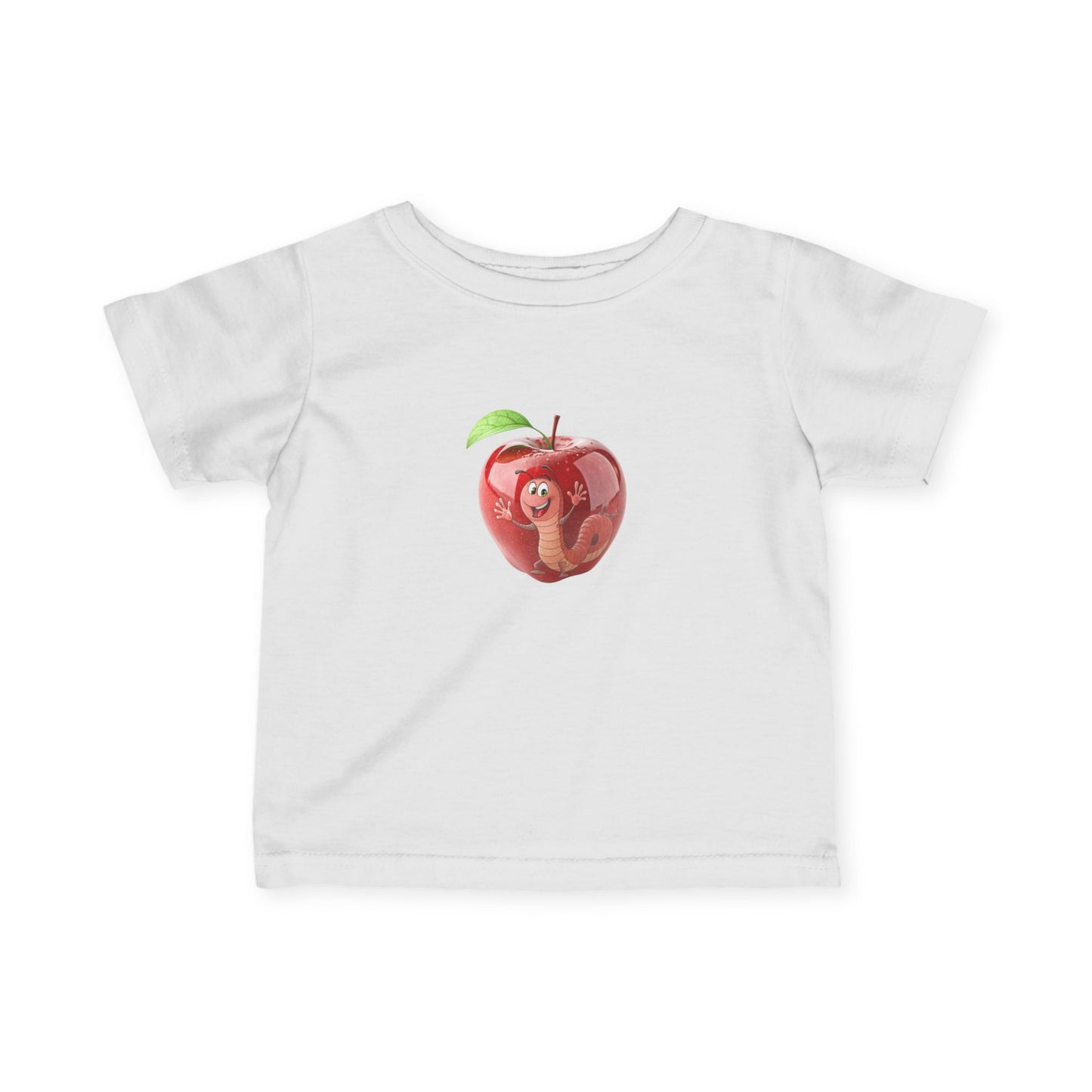 Cute Apple Mouse Infant Tee, Baby Shower Gift, Toddler T-Shirt, Kids Fruit Shirt, Spring Outfit, Playful Everyday Wear