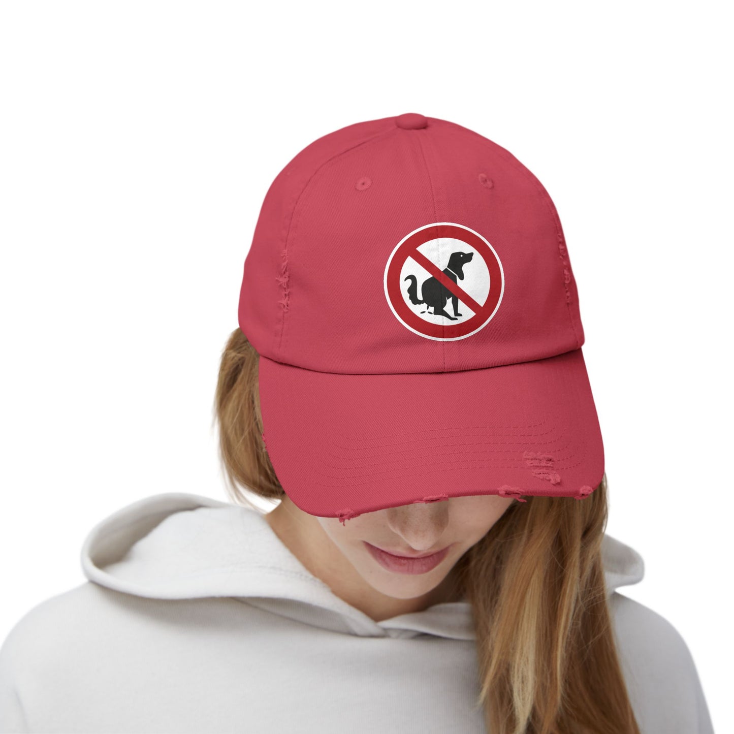 Unisex Distressed Cap with No Dogs Allowed Design | Casual Wear, Dog Owners Gift, Trendy Cap for Pet Lovers, Outdoor Style