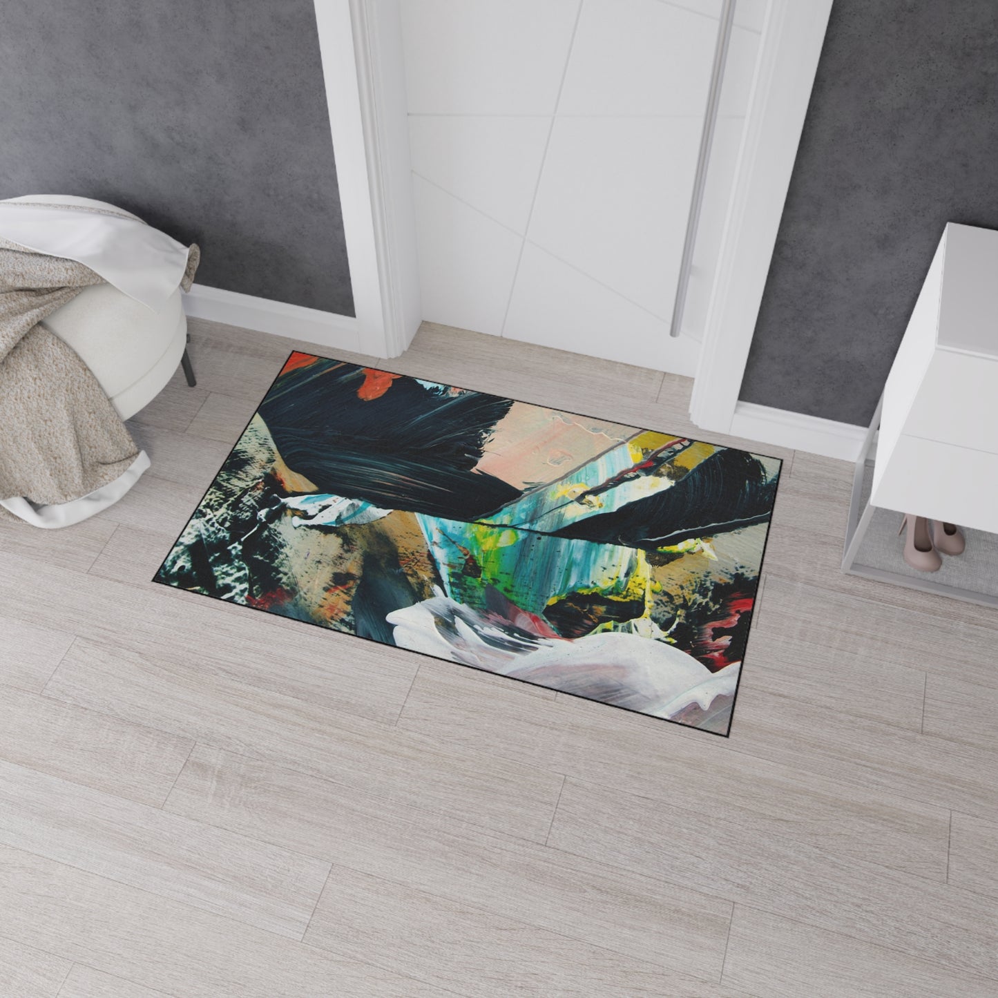 Abstract Color Splash Heavy Duty Floor Mat — Durable Artistic Entrance Rug