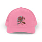 Rose Embellished Snapback Trucker Cap, Casual Hat for Outdoor Events, Gift for Flower Lovers, Stylish Fashion Accessory, Holiday Cap