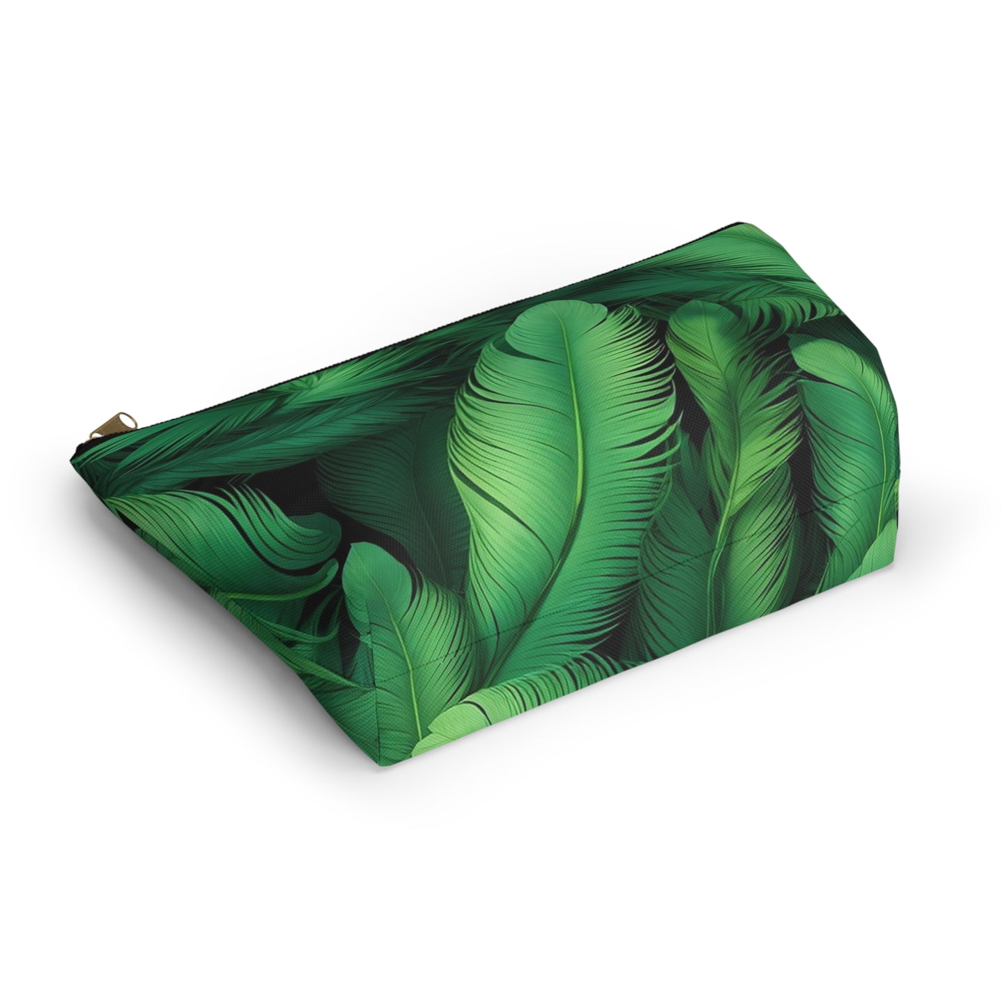 Tropical Leaf Accessory Pouch, Eco-Friendly Makeup Bag, Travel Organizer, Green Floral Pouch, Cute Gift for Nature Lovers