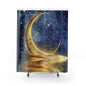 Crescent Moon Starry Night Shower Curtain
