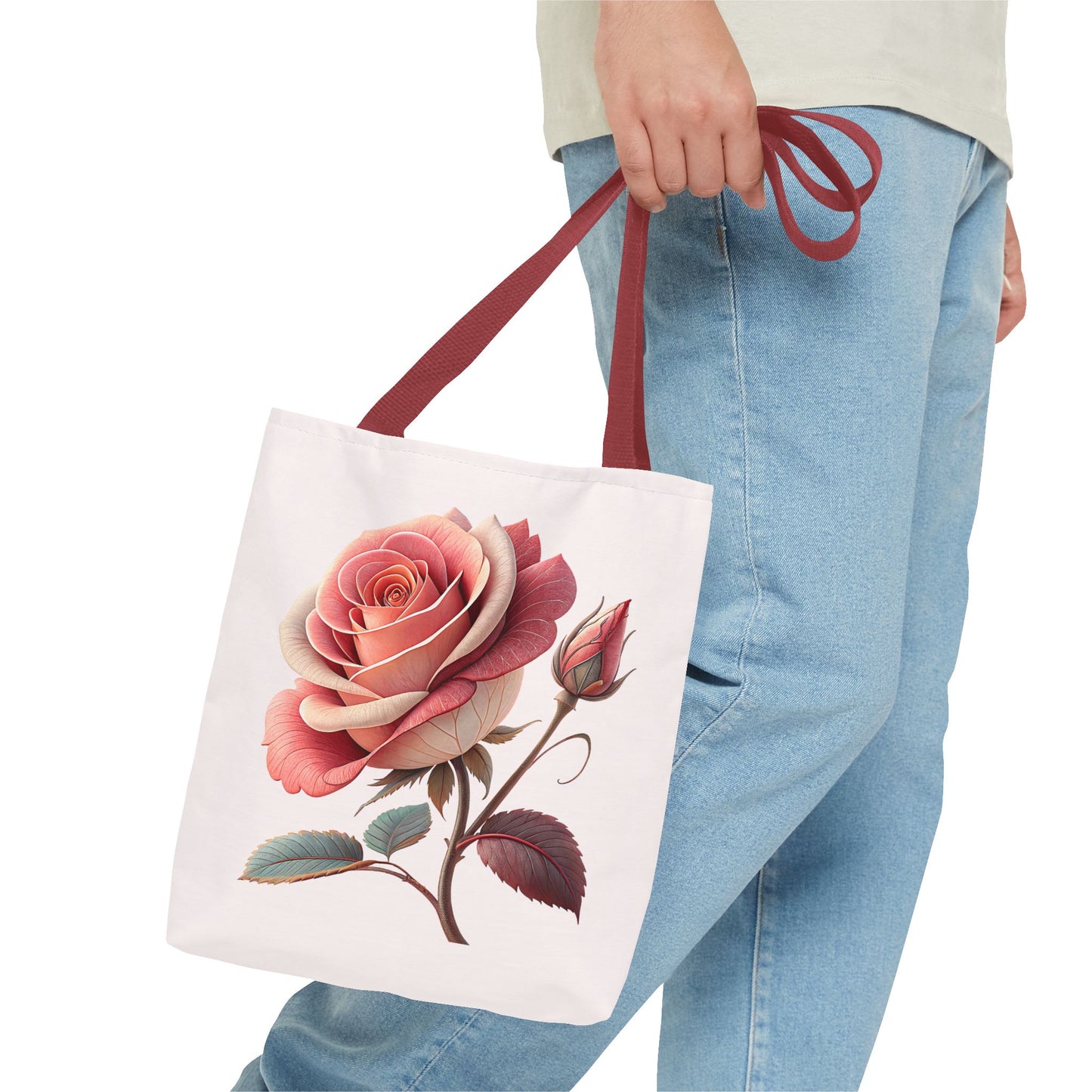 Romantic Floral Tote Bag, Rose Design, Chic Bag, Stylish Carryall, Perfect Gift for Her, Everyday Use, Eco-Friendly