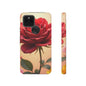 Floral Phone Case with Red Rose Design, Tough Phone Cover, Flower Print, Gift for Her, Stylish Accessory, Floral Aesthetic