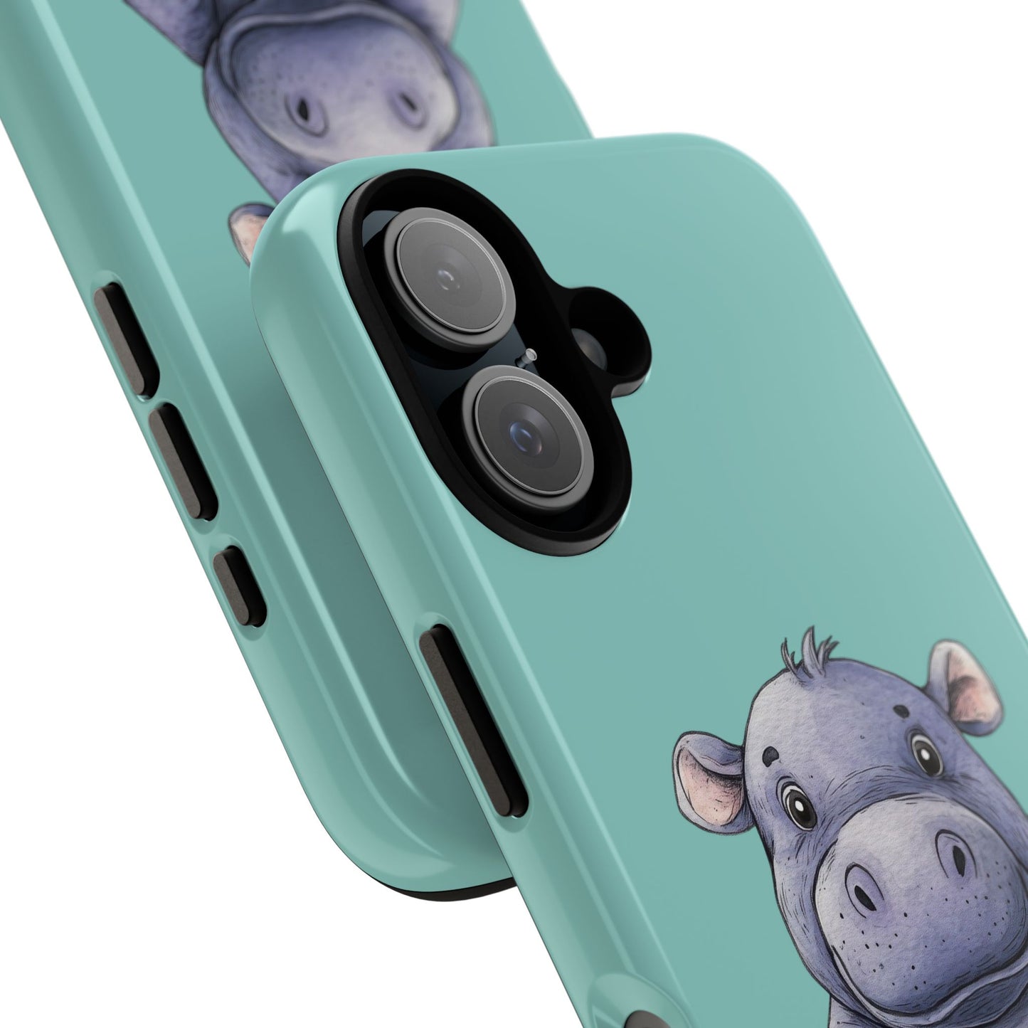 Cute Hippo Phone Case, Tough Phone Cover, Fun Animal Case, Gift for Kids, Cute Decor, Birthday Present