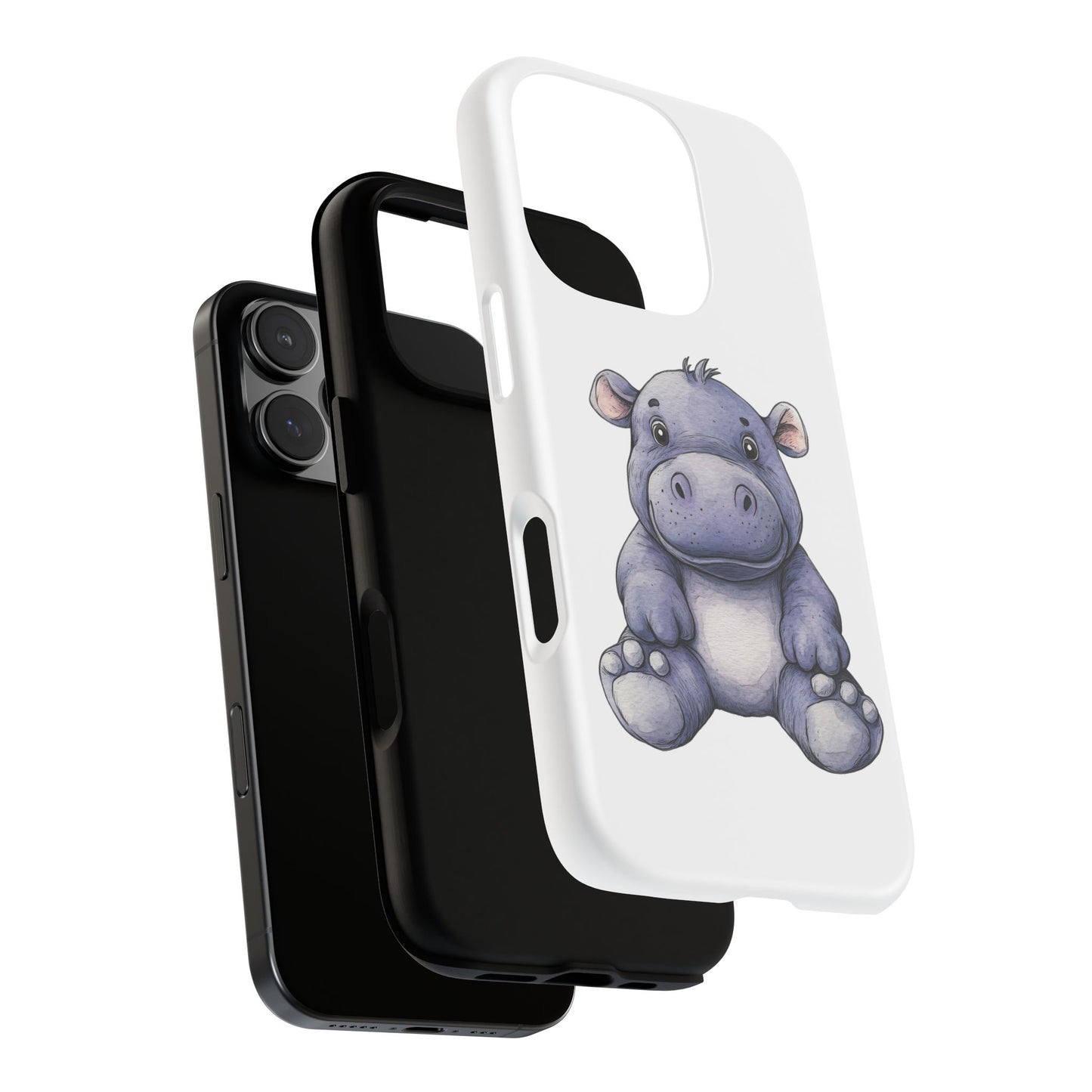 Cute Hippo Phone Case, Unique Tough Cases, Animal Lover Gift, Cute Animal Design, Baby Animal Phone Accessory