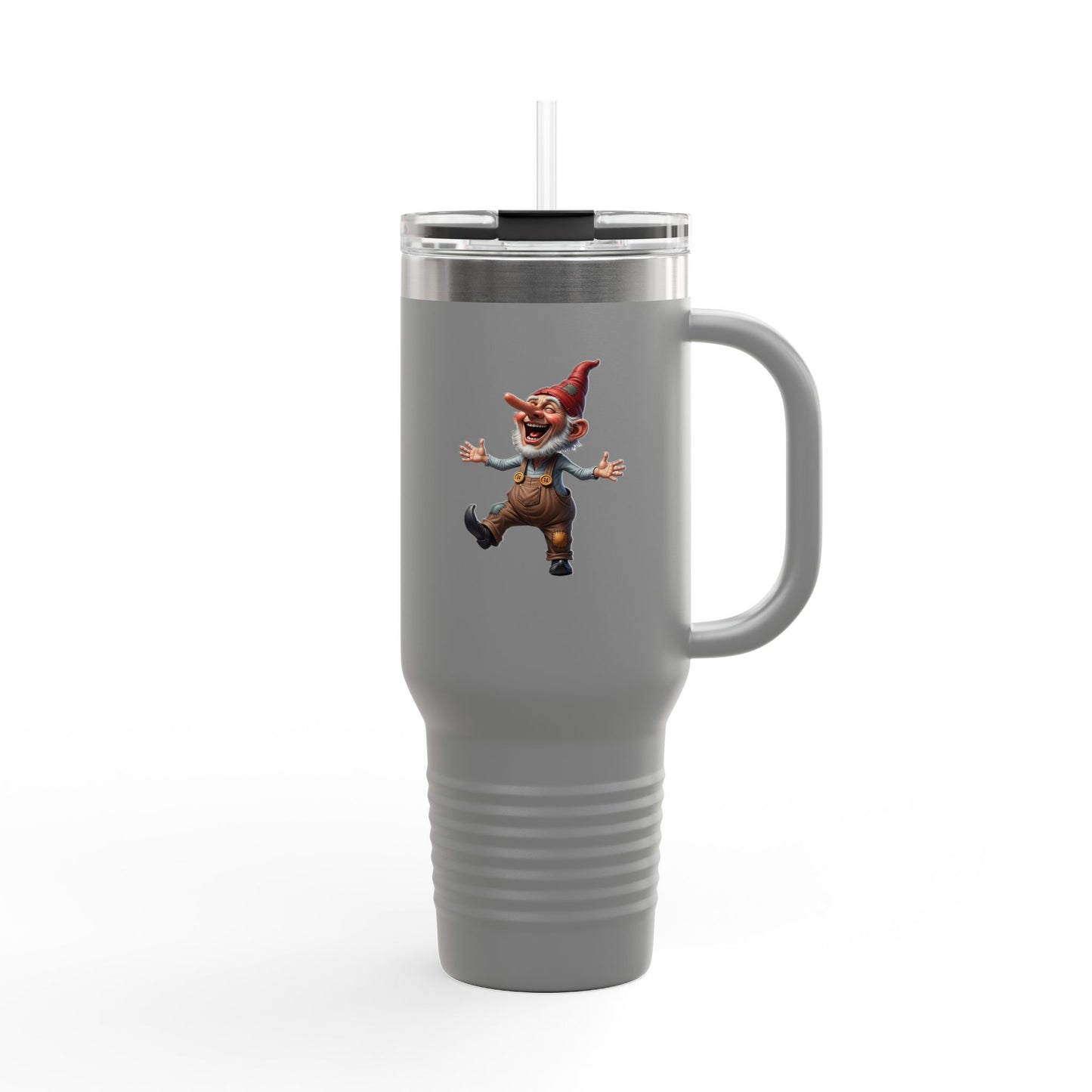 Whimsical Insulated Travel Mug, 40oz - Fun Gnome Design, Perfect for Coffee Lovers, Gifts for Her, Outdoor Adventures, Road Trips