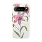 Floral Phone Case with Elegant Pink Lilies, Cute Floral Accessories, Phone Protection, Gift for Her, Stylish Cell Phone Cover