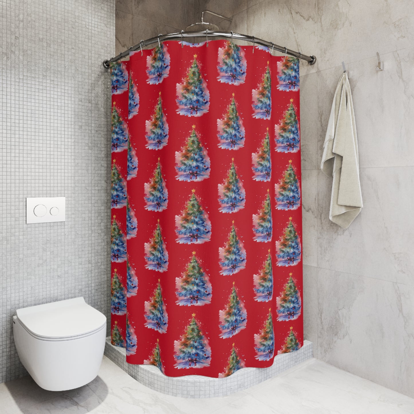Christmas Tree Shower Curtain, Festive Bathroom Decor, Holiday Home Accessory, Seasonal Gift, Christmas Decorations