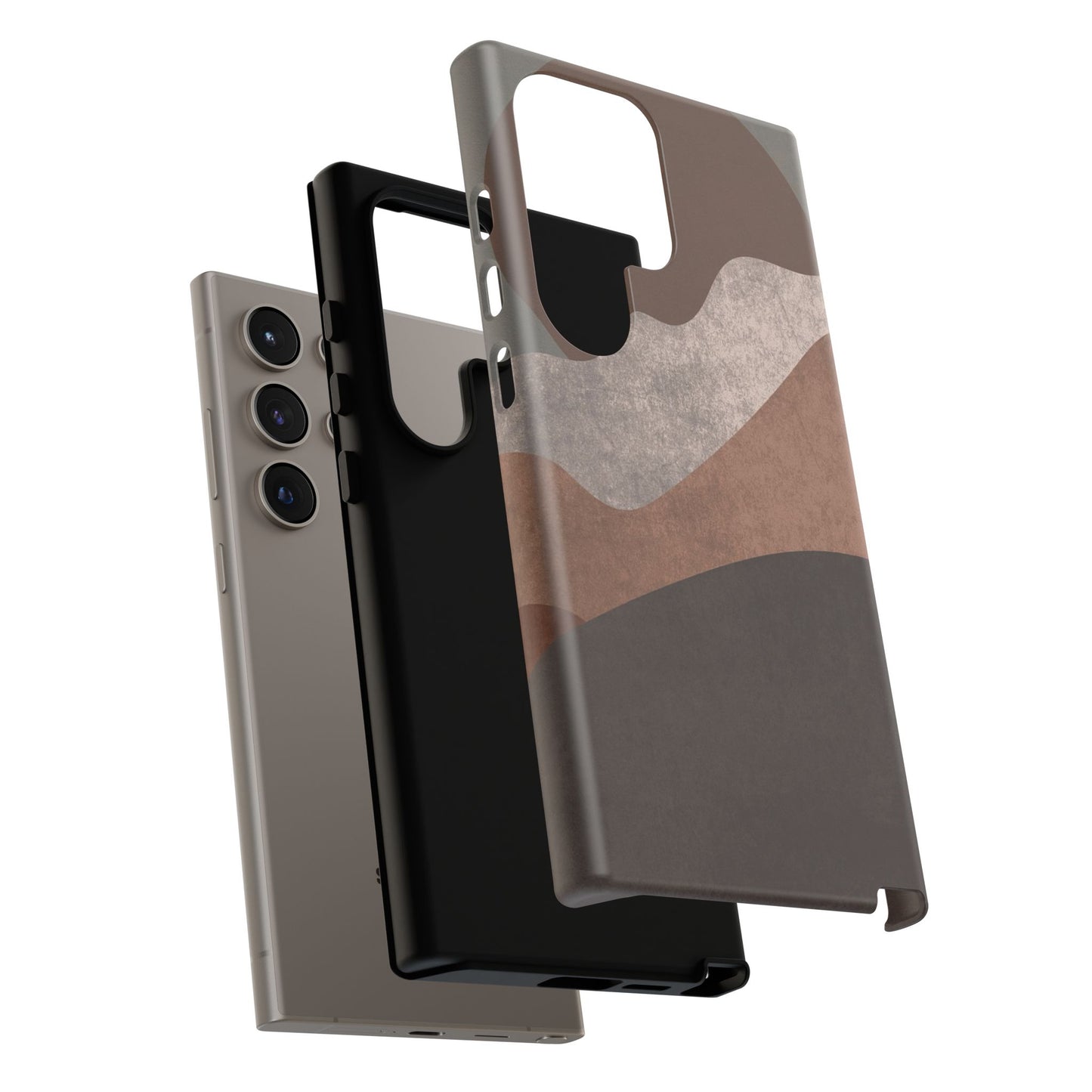 Abstract Earthtone Phone Case — Brown Layered Rugged Tough Case