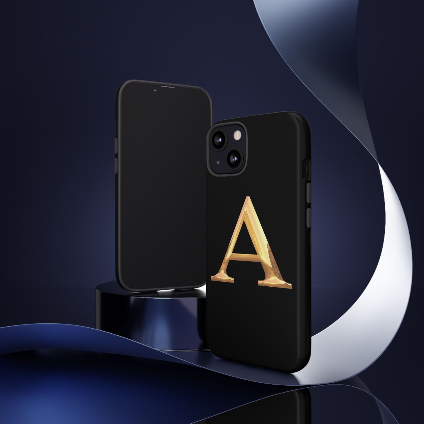 Custom Phone Case with Gold Letter A, Monogrammed Gift, Tough Protective Case, Personalized Phone Accessory, Unique Phone Cover