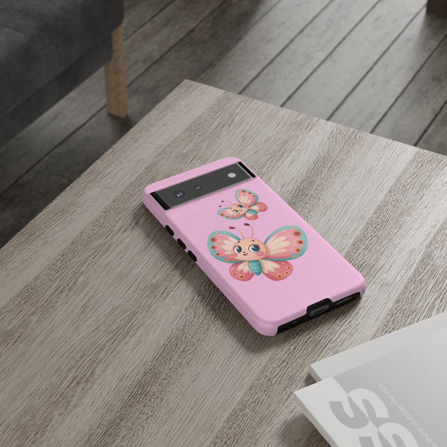 Cute Butterfly Phone Case, Tough Phone Cover, Girly Phone Accessory, Unique Gift for Her, Kids Phone Case, Floral Design Case
