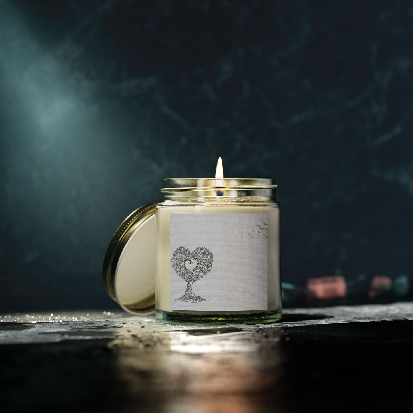 Heart Tree Scented Candle | Coconut Apricot Wax | Eco-Friendly Gift | Relaxation | Home Decor | Aromatherapy