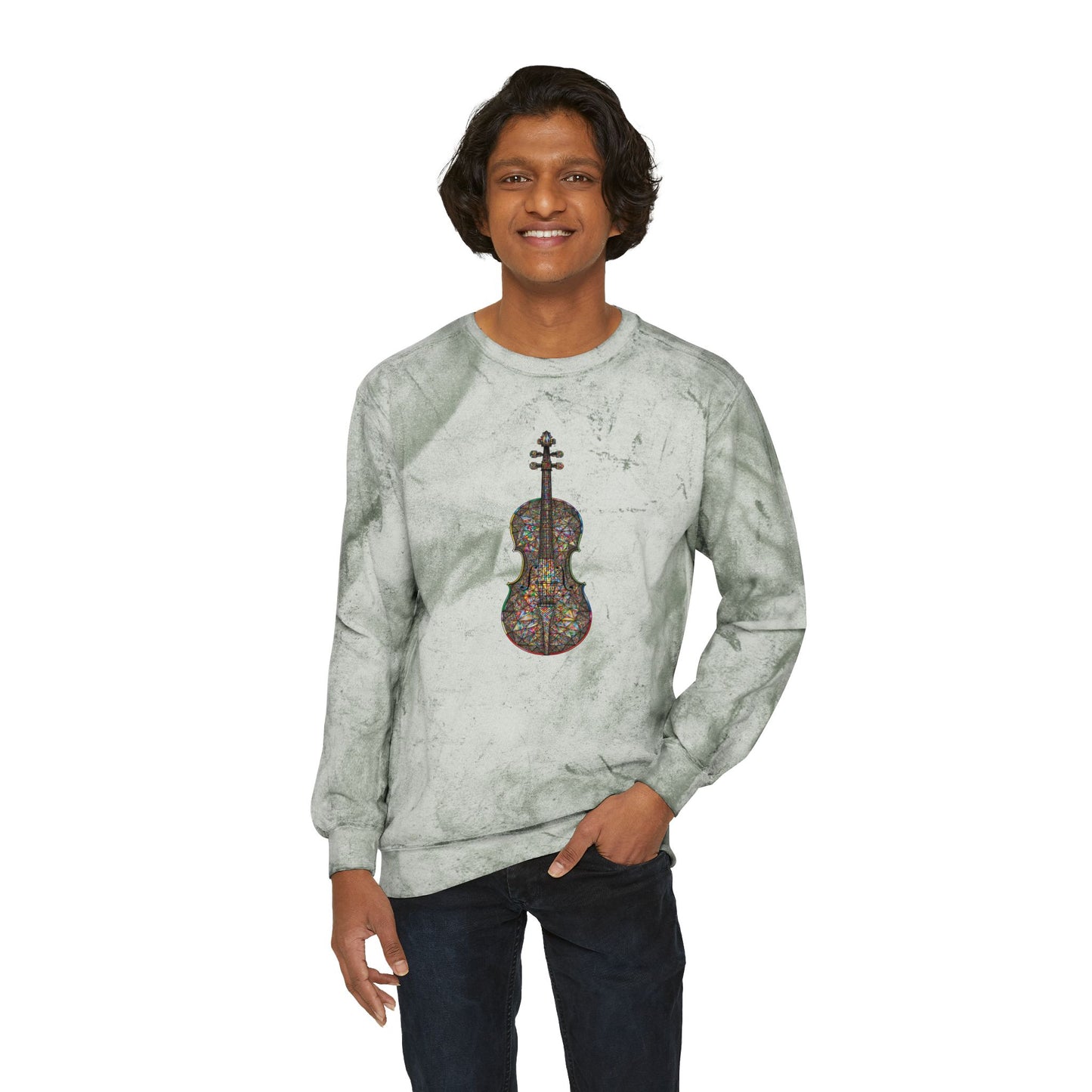 Colorful Violin Design Sweatshirt, Creative Gift for Musicians, Artistic Crewneck for Music Lovers, Unique Fashion for Concerts, Cozy [...]