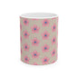 Pink Floral Ceramic Mug | Cute Coffee Cup for Flower Lovers, Tea Lovers, Gift for Her, Mother's Day, Birthday
