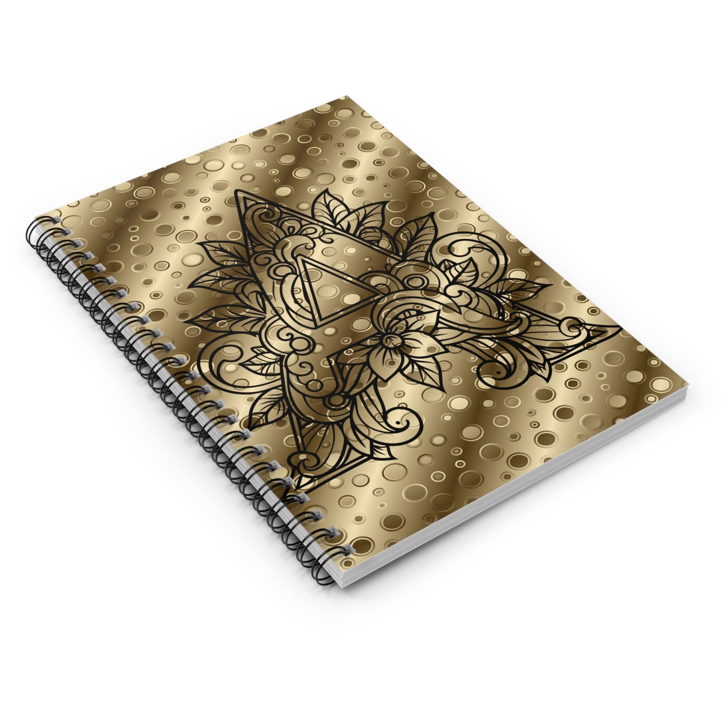 Gold Mandala Monogram A Spiral Notebook — Ruled Journal for Notes & Sketches