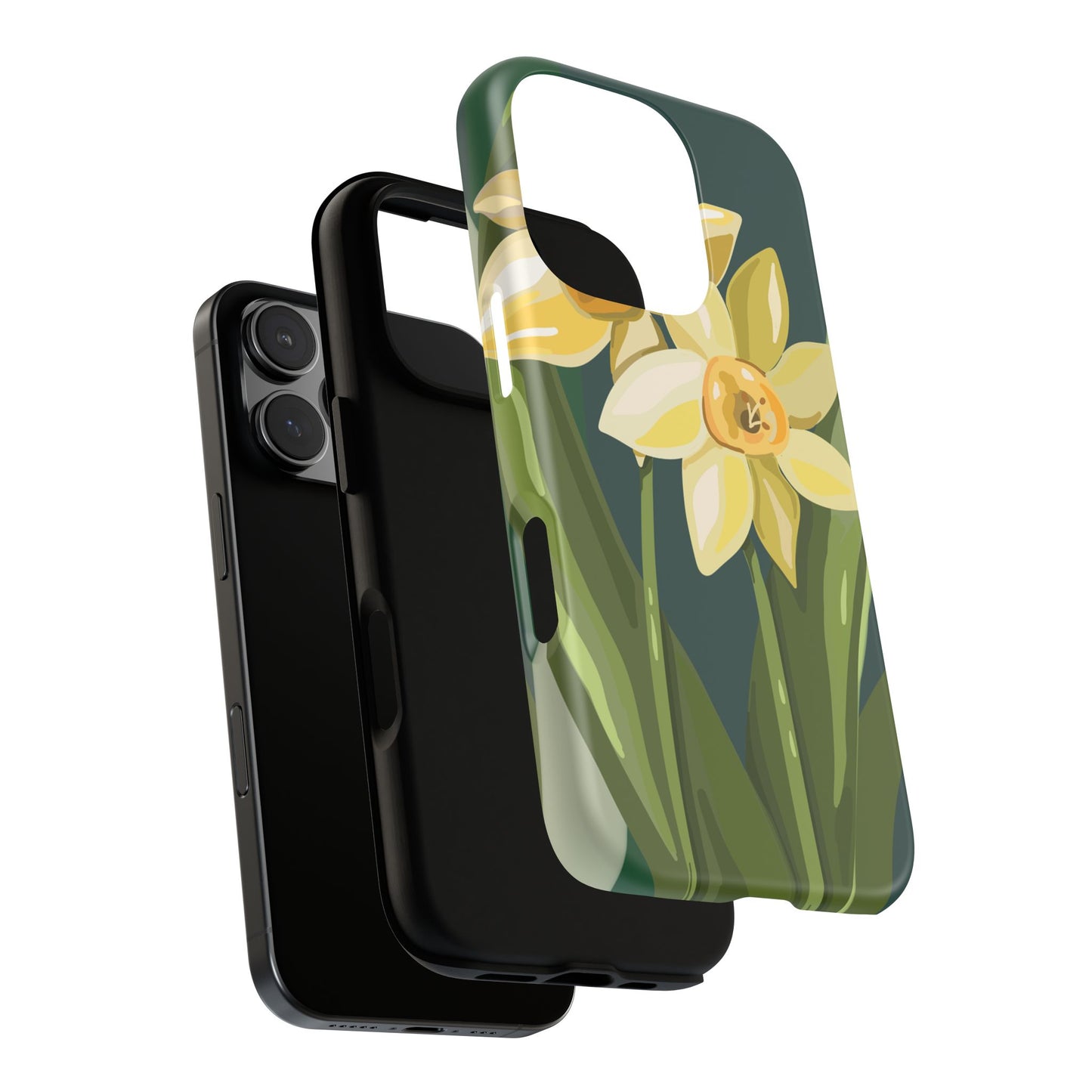 Floral Phone Case - Yellow Daffodil Design, Tough Phone Cover, Spring Decor, Floral Gift, Nature-Inspired Accessories