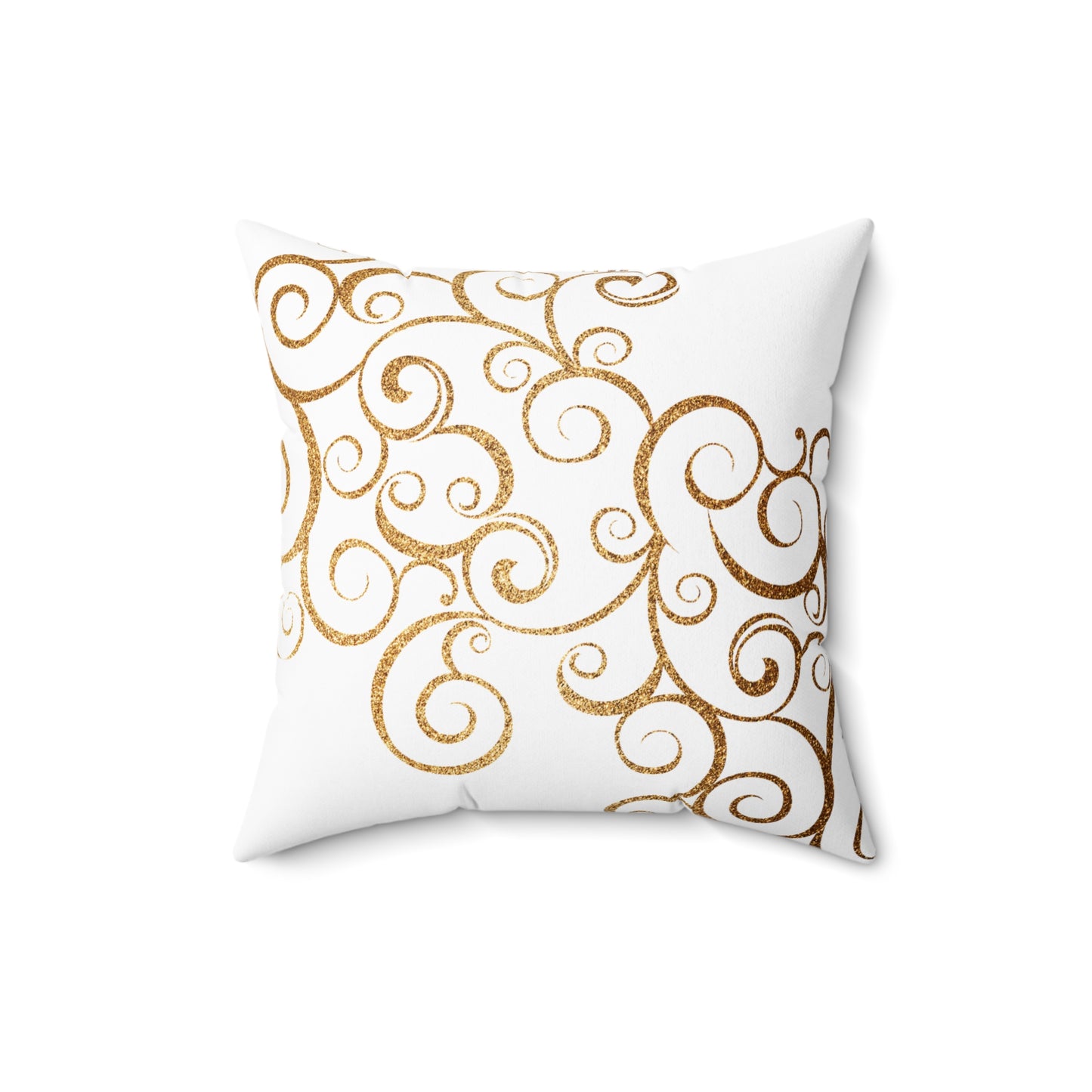 Elegant Decorative Pillow with Gold Swirl Design, Cozy Home Accent, Perfect for Living Room, Holidays, Gift Idea