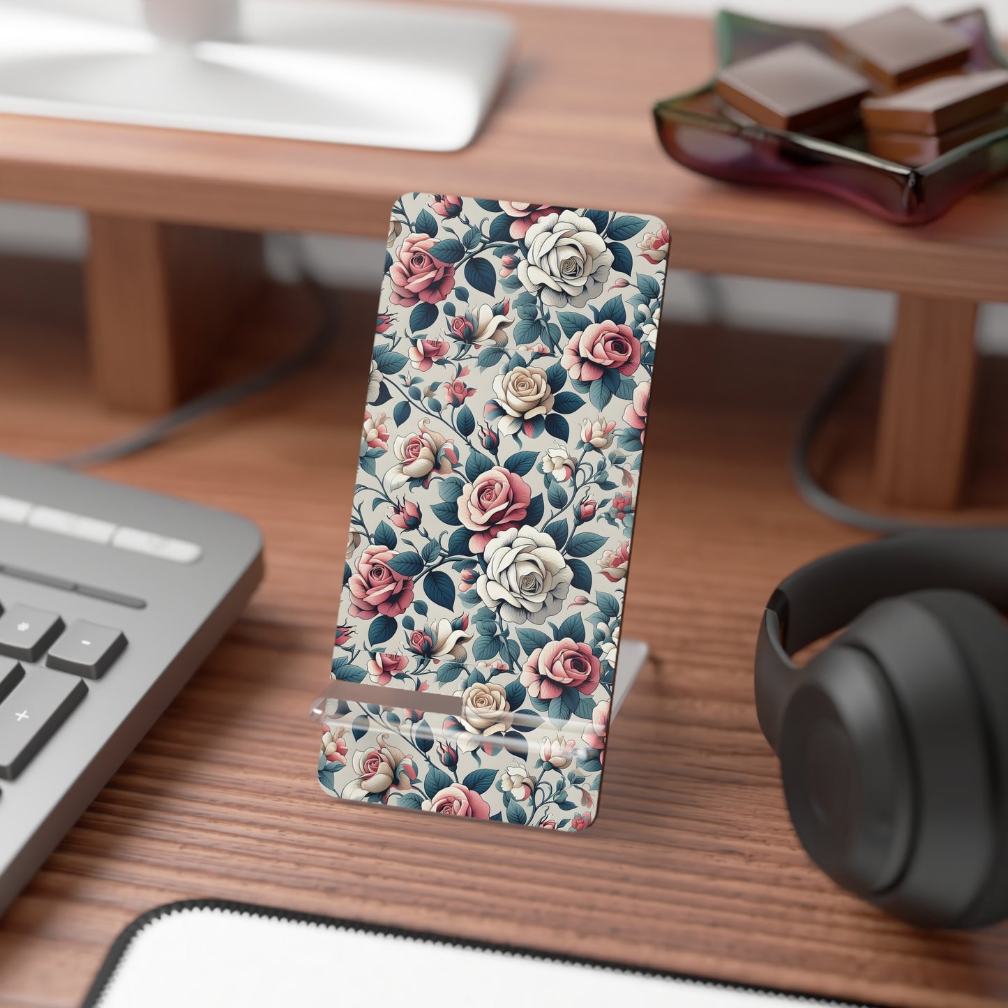 Floral Smartphone Stand | Mobile Display Holder, Desk Organizer, Gift for Tech Lovers, Home Decor, Eco-Friendly
