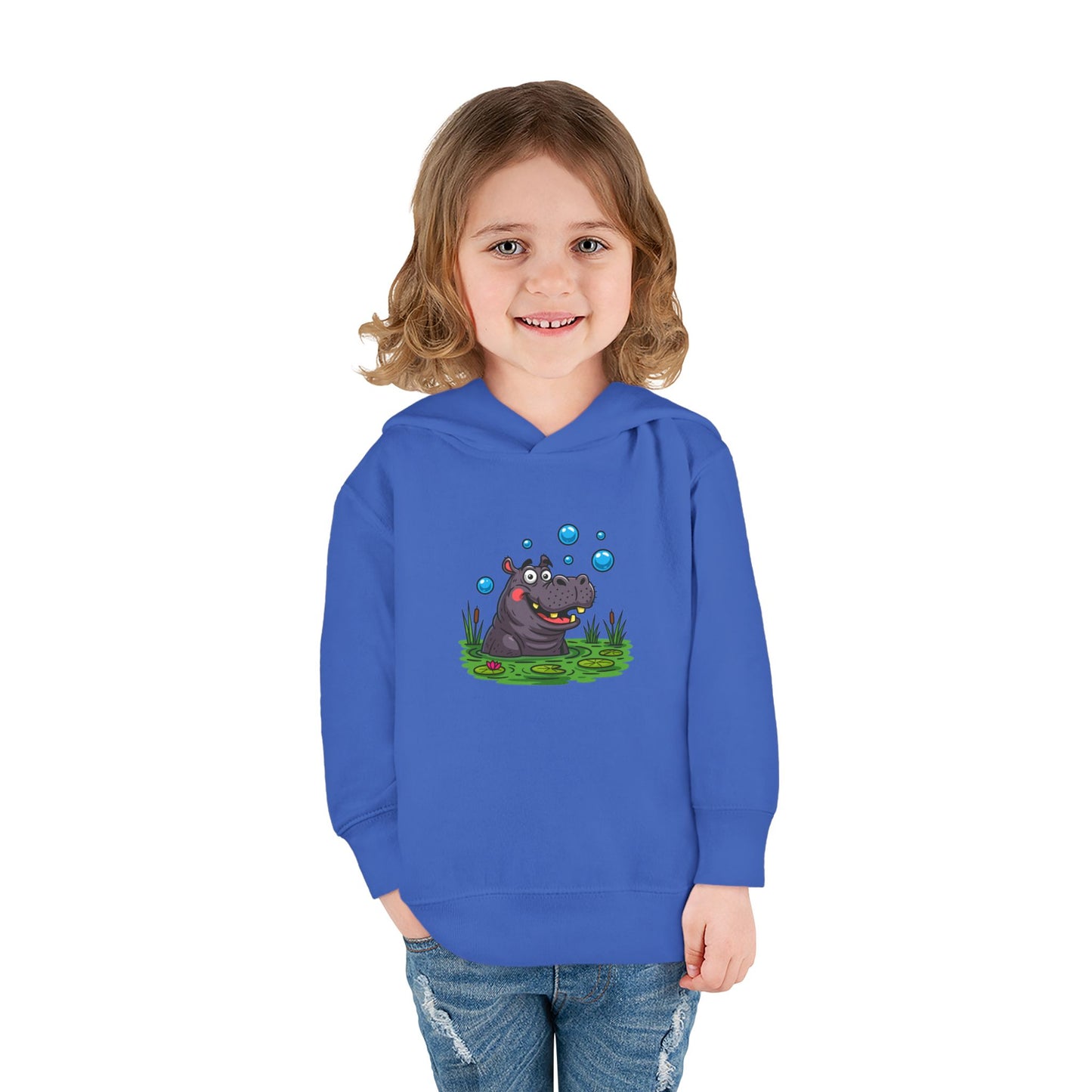 Adorable Hippo Fleece Hoodie, Toddler Hoodie, Kids Pullover, Animal Sweatshirt, Cute Baby Gift, Cozy Toddler Wear