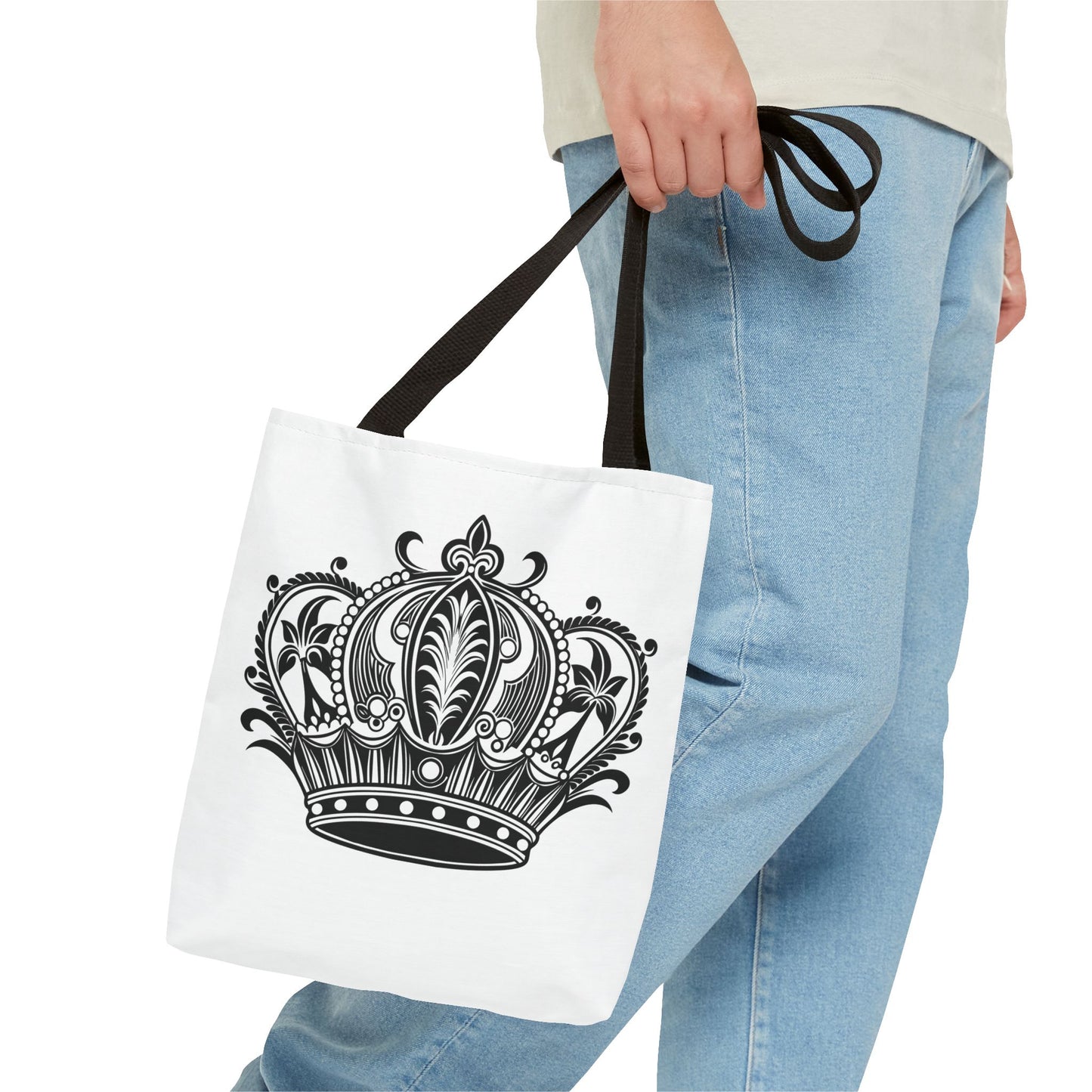 Crown Design Tote Bag, Royal Style Shopping Tote, Chic Grocery Bag, Gift for Her, Fashionable Accessories