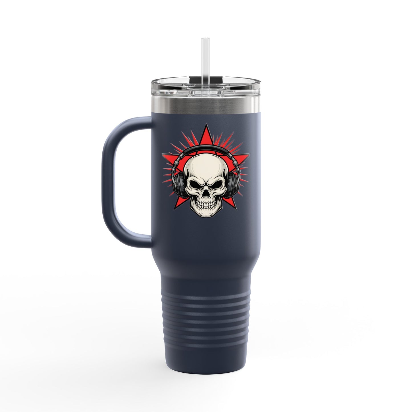 Skull and Stars Insulated Travel Mug - 40oz | Perfect for Road Trips, Gifts for Music Lovers, Outdoor Adventures, and Coffee Enthusiasts