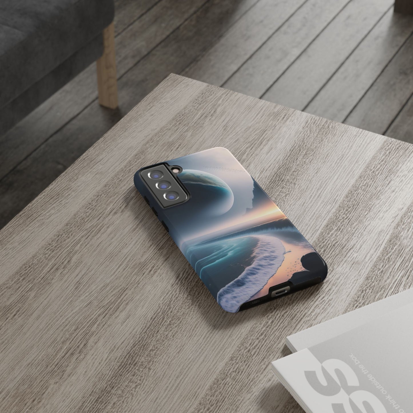 Galaxy Ocean Phone Case — Surreal Planet Beach Tough Case