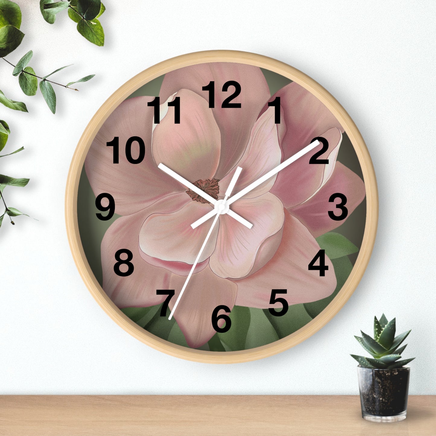Floral Wall Clock - Elegant Timepiece, Home Decor, Gift for Flower Lovers, Mother's Day, Spring Decor, Nature Inspired
