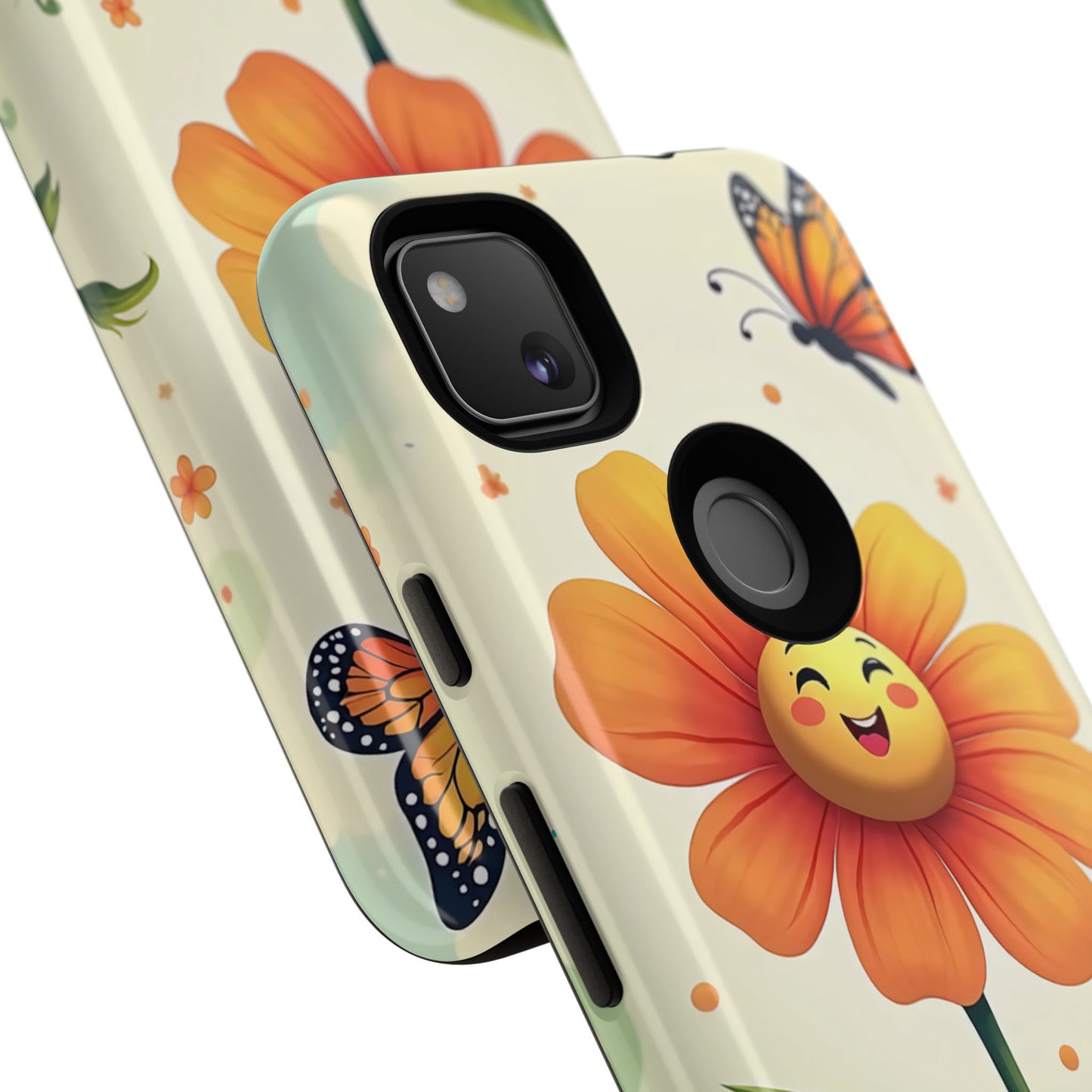 Floral Phone Case with Butterfly Design, Cute Flower Phone Cover for Nature Lovers, Eco-Friendly Gift, Spring Vibes, Birthday Present
