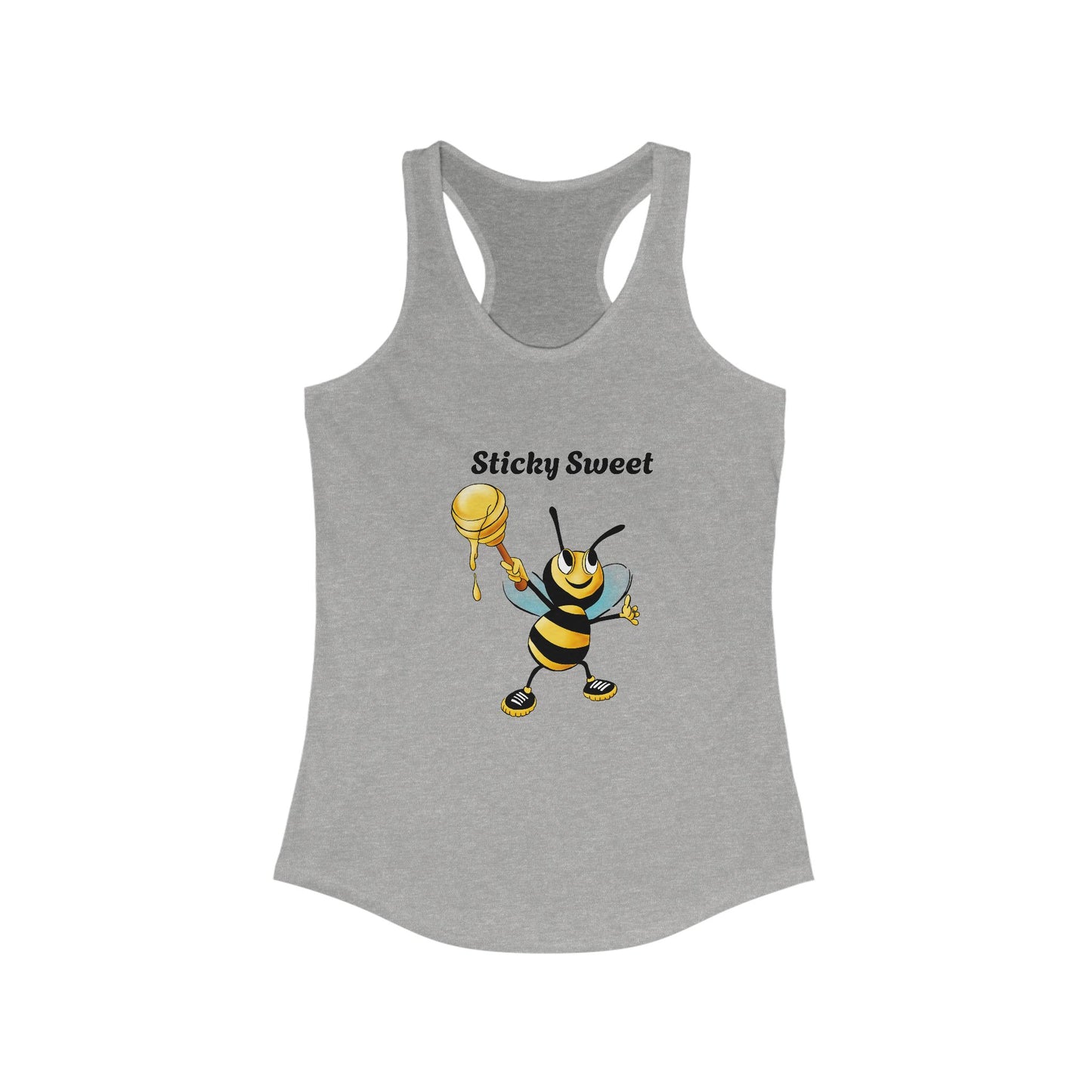 Sticky Sweet Bee Racerback Tank, Cute Summer Top, Gift for Bee Lovers, Fun Fitness Apparel