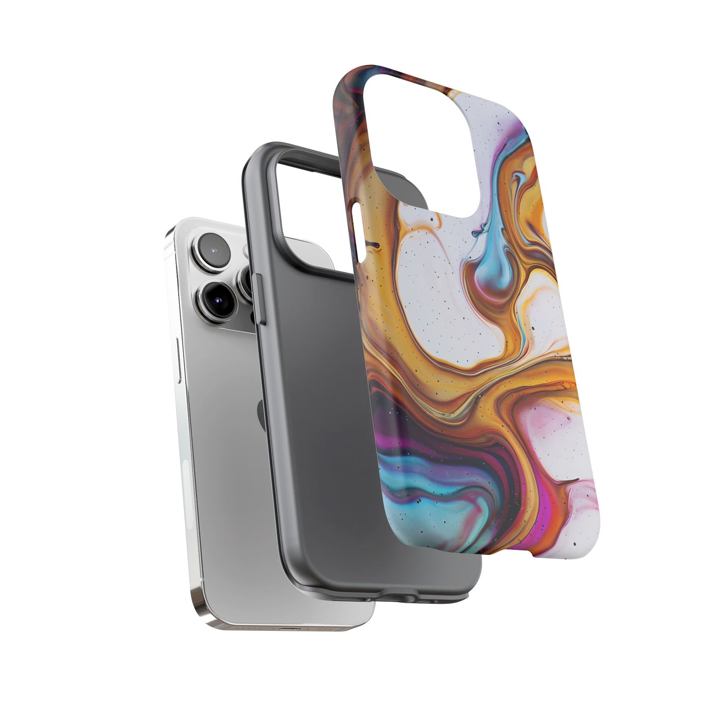 Artistic Phone Case, Tough Cases with Colorful Marble Design