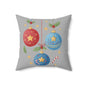 Holiday Ornament Pillow, Decorative Throw Cushion, Festive Home Decor, Christmas Gift, Winter Blanket Accessory, Cozy Seasonal Accent