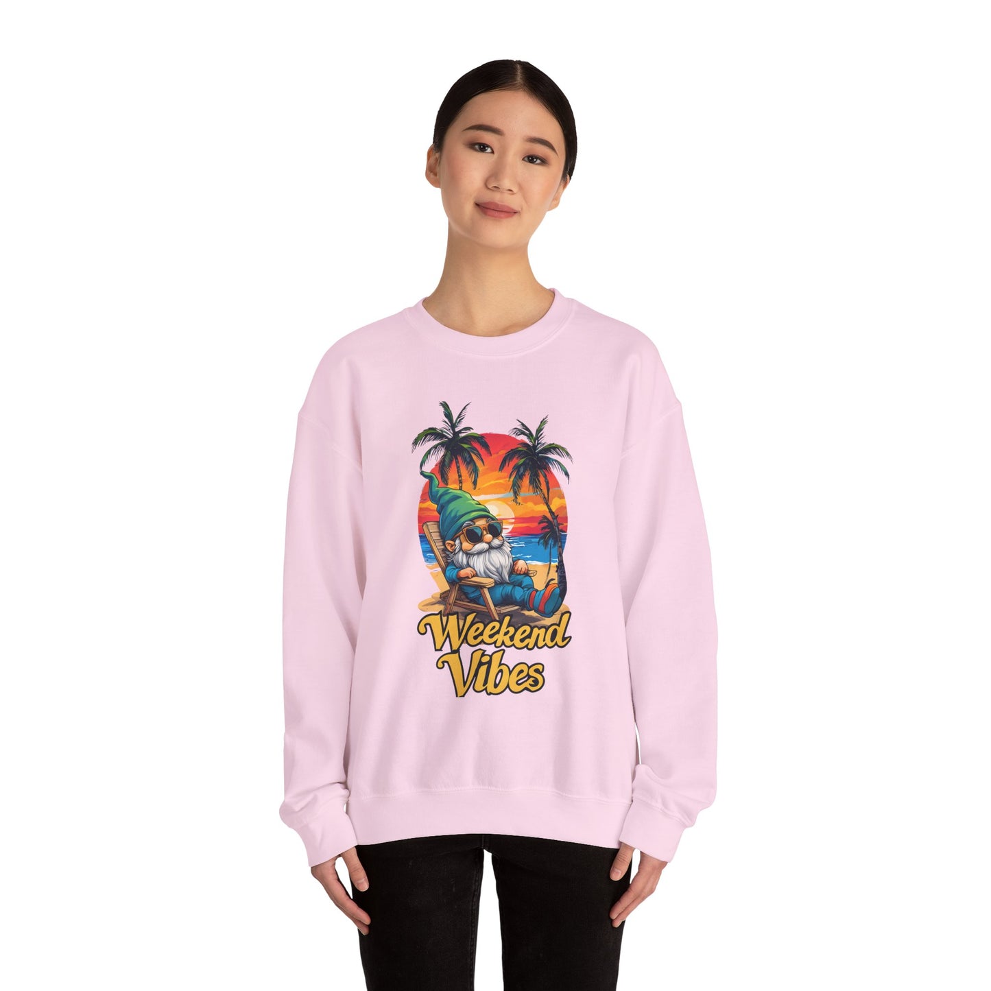 Crewneck — "Weekend Vibes" Tropical Gnome Sweatshirt