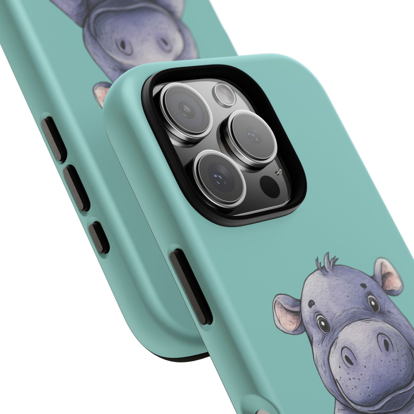 Cute Hippo Phone Case, Tough Phone Cover, Fun Animal Case, Gift for Kids, Cute Decor, Birthday Present
