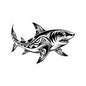 Tribal Shark Kiss-Cut Stickers – Bold Ocean-Inspired Decals for Laptops and More