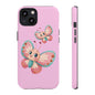 Cute Butterfly Phone Case, Tough Phone Cover, Girly Phone Accessory, Unique Gift for Her, Kids Phone Case, Floral Design Case