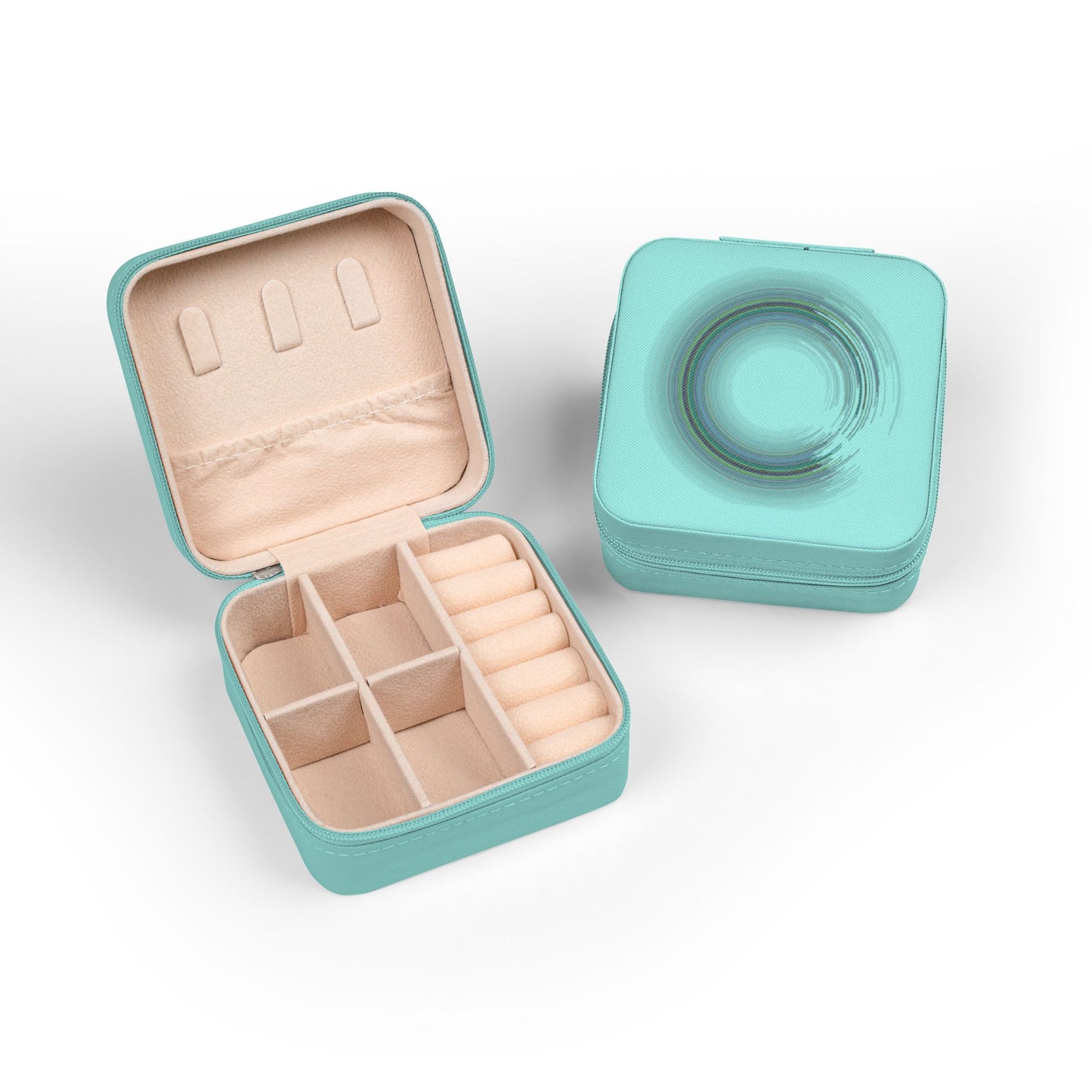 Compact Travel Jewelry Case – Portable Organizer for Rings, Earrings & Necklaces (Blush)