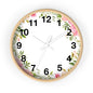 Floral Wreath Wall Clock — Pink Garden Decorative Timepiece