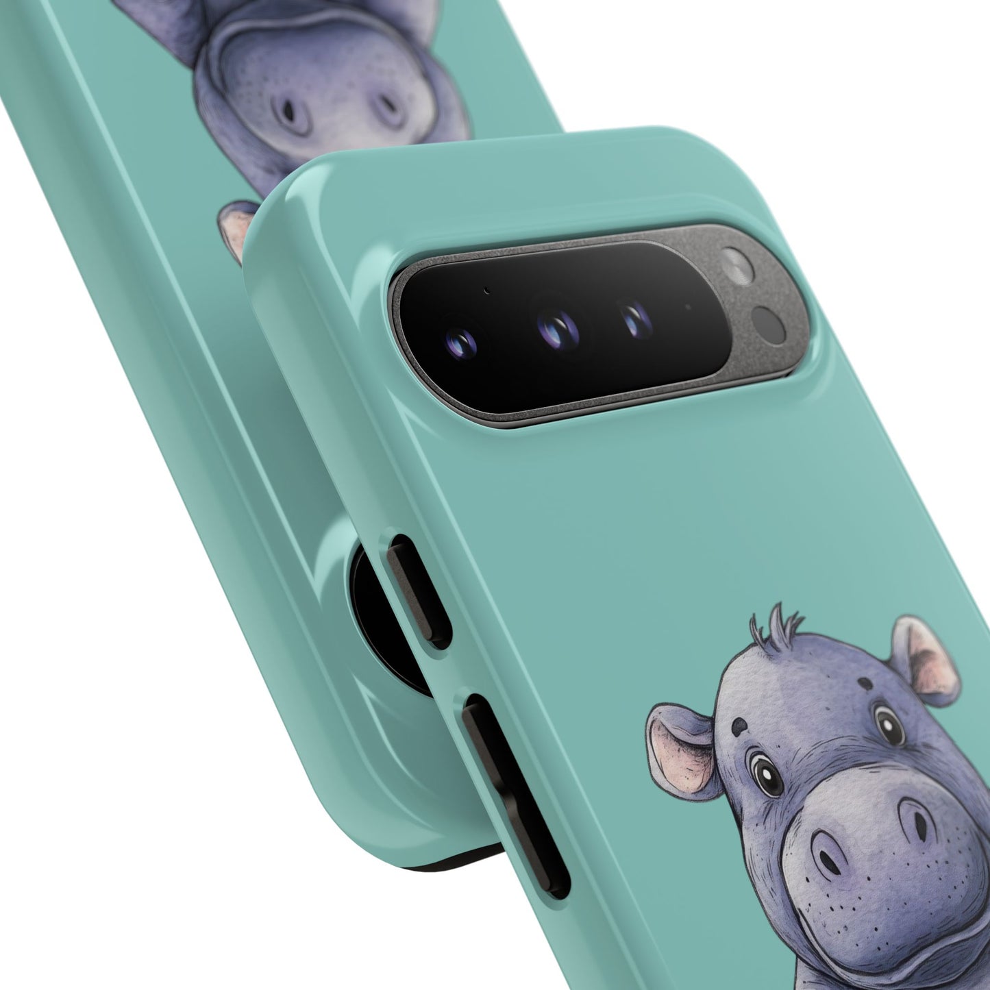 Cute Hippo Phone Case, Tough Phone Cover, Fun Animal Case, Gift for Kids, Cute Decor, Birthday Present