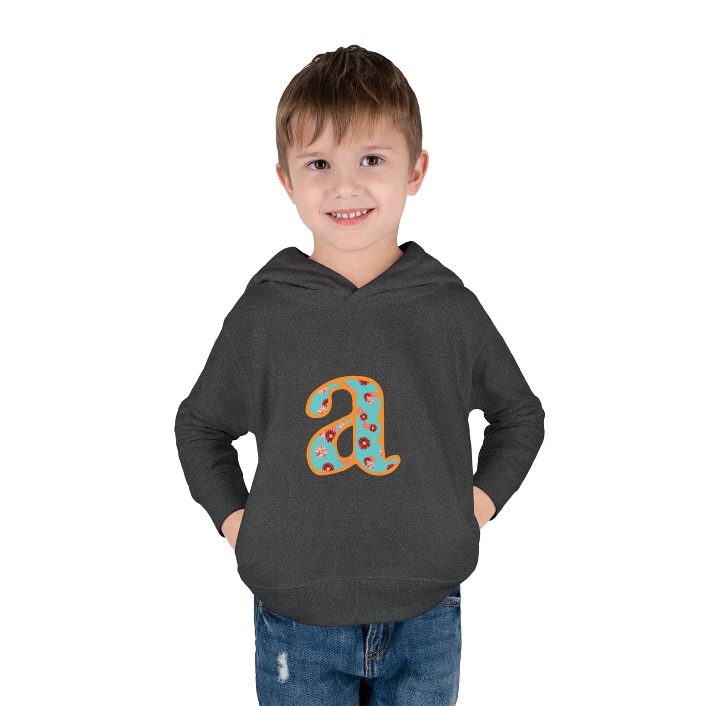 Personalized Toddler Fleece Hoodie, Cozy Kids Sweatshirt, Customizable Letter Hoodie, Fun Pullover for Toddlerwear, Perfect Gift for Kids