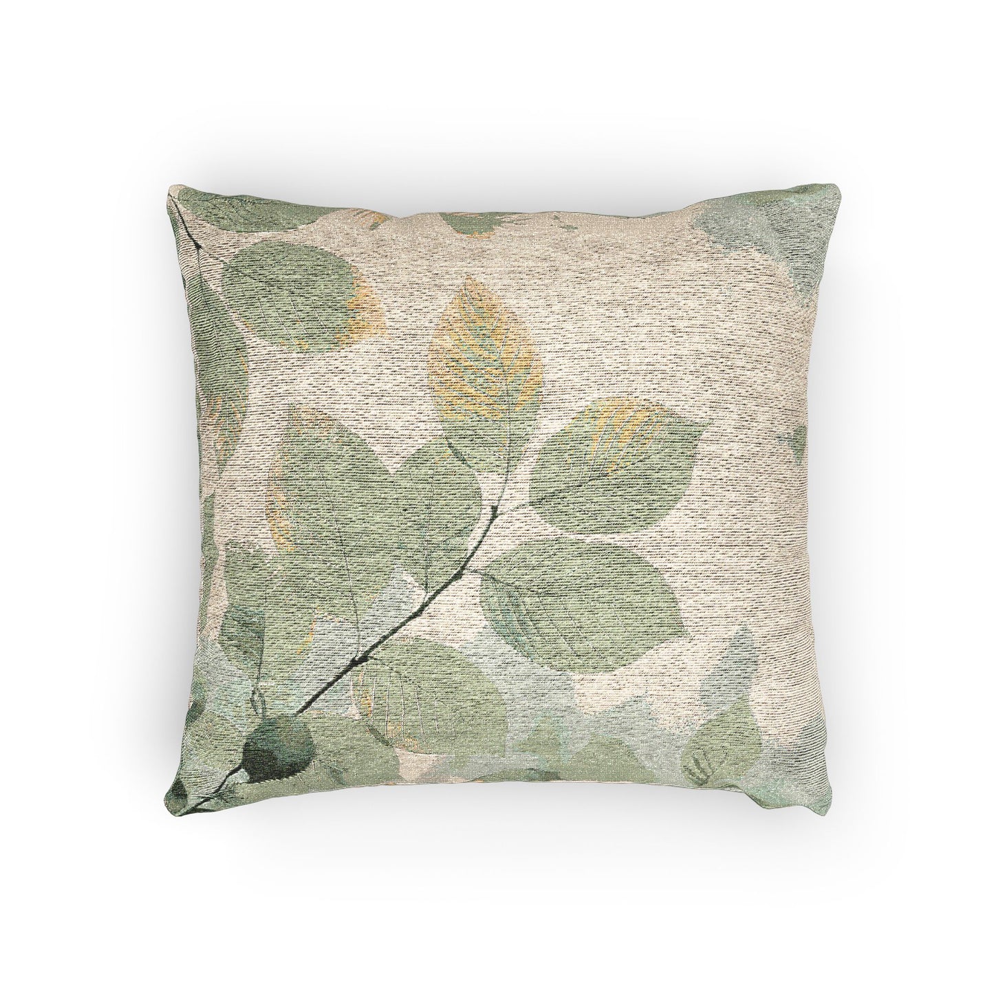 Leafy Woven Pillow for Cozy Homes, Nature-Inspired Decorative Cushion, Plant Lover Gift, Home Decor, Relaxing Atmosphere