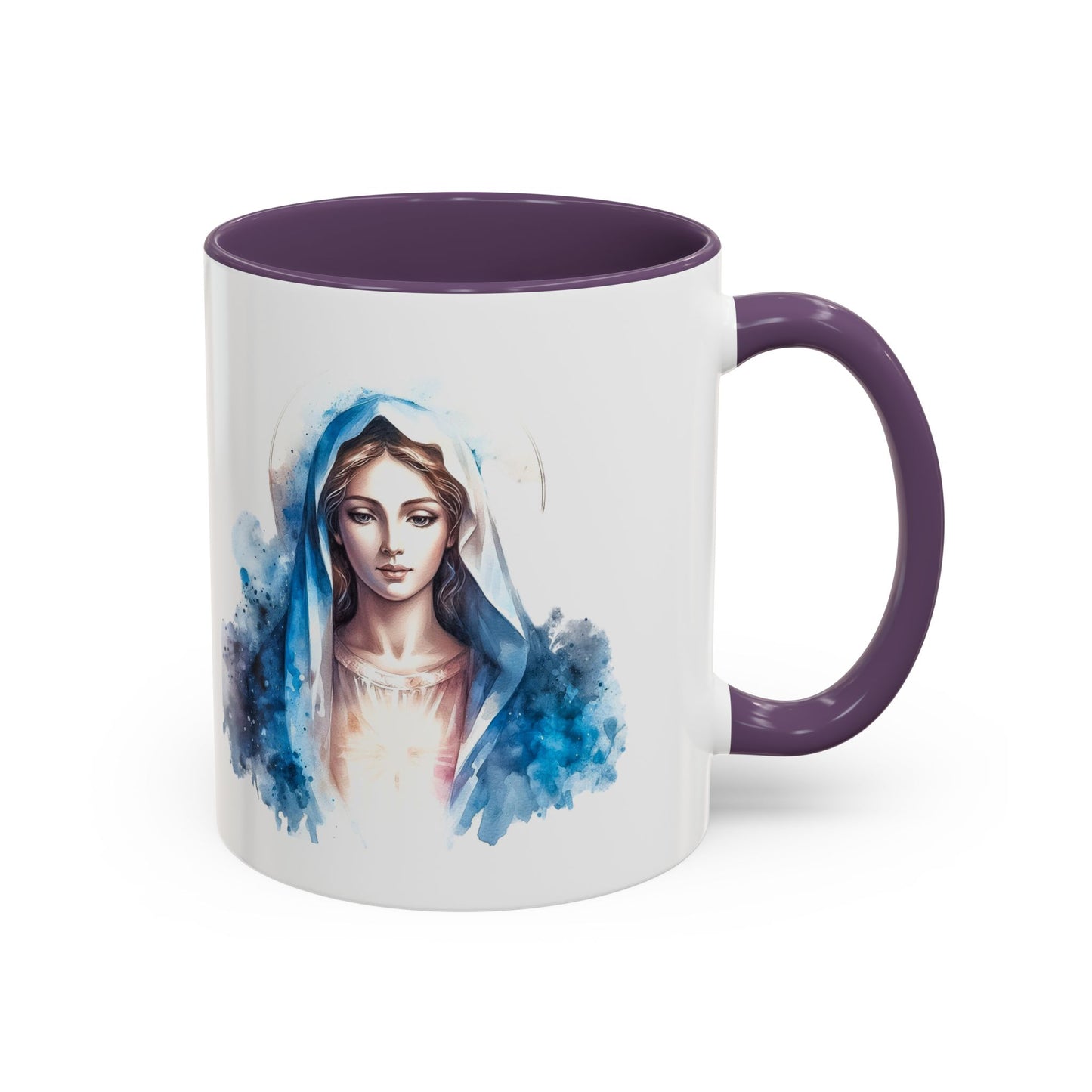 Serene Virgin Mary Coffee Mug - Spiritual Inspiration, Gift for Faith Lovers, Home Decor, Mother's Day, Religious Art