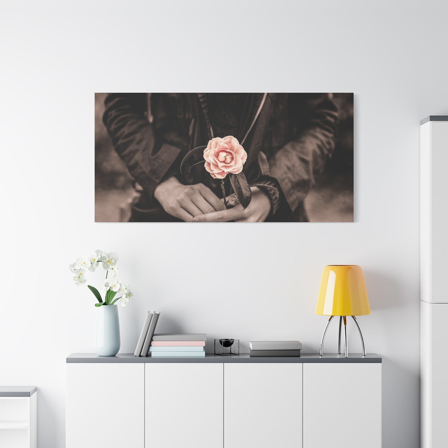 Floral Art Canvas Wall Decor, Modern Home Accent, Gift for Her, Office Decor, Inspirational Artwork