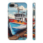 Colorful Fishing Boat Phone Case | Nautical Gift, Marine Design, Coastal Aesthetic, Summer Vibes, Sea Lover's Accessory