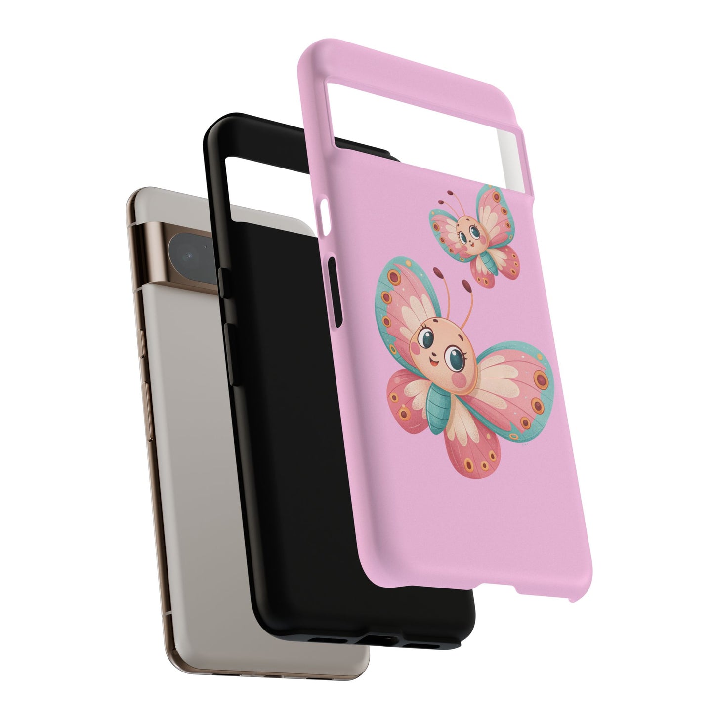 Cute Butterfly Phone Case, Tough Phone Cover, Girly Phone Accessory, Unique Gift for Her, Kids Phone Case, Floral Design Case