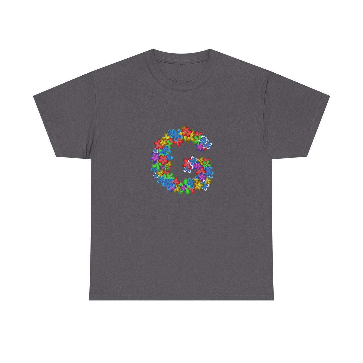 Floral Initial Unisex Tee - Personalized Gift, Casual Summer Wear, Birthday Present, Eco-Friendly Tee, Customizable Clothing