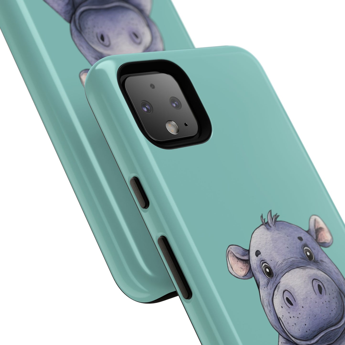 Cute Hippo Phone Case, Tough Phone Cover, Fun Animal Case, Gift for Kids, Cute Decor, Birthday Present